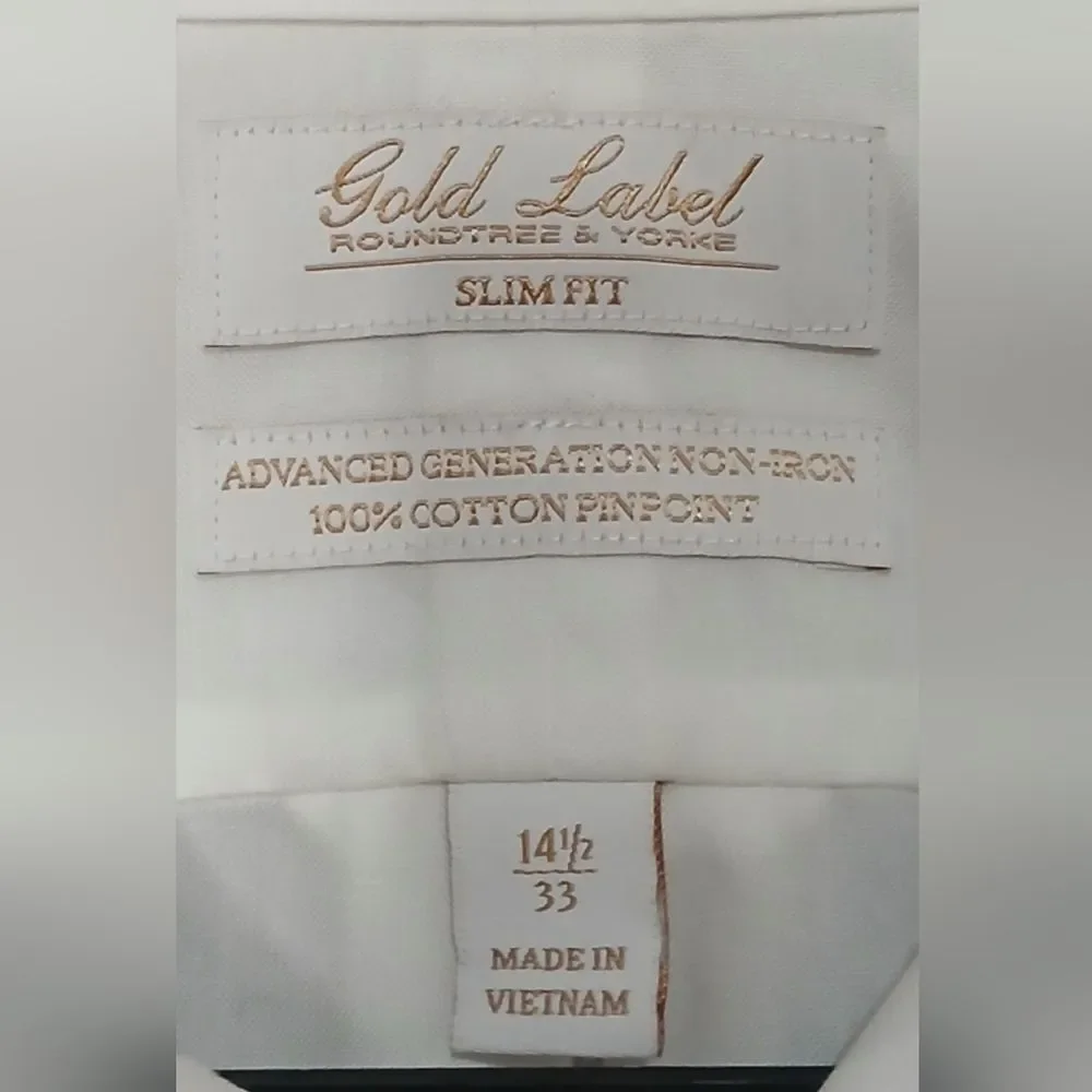 Roundtree & Yorke Cream Dress Shirt - Picture 3 of 5